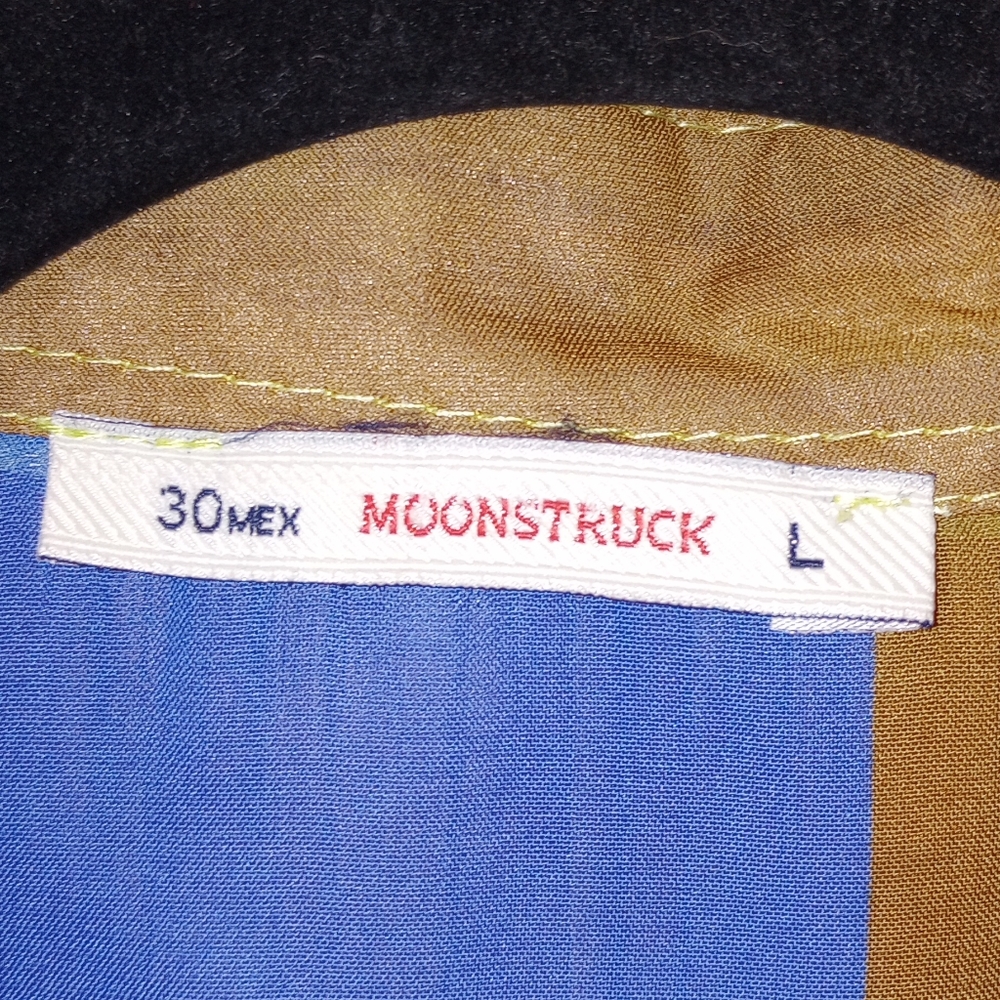 Moonstruck Color Block Sheer Button Down Top Y2 K… - image 2
